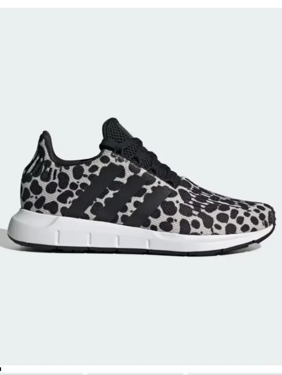Adidas Swift Run Leopard Cheetah Print Alumina Black White Sneakers Women’s 8 - Picture 11 of 11